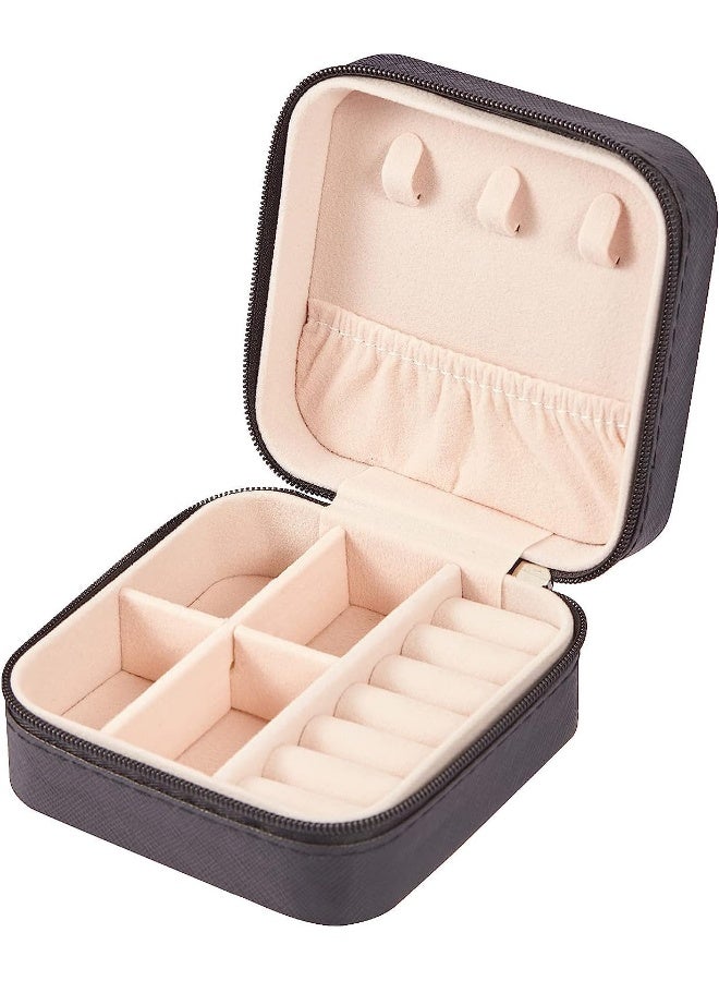 ECVV PU Leather Small Jewelry Box, Travel Portable Jewelry Case for Ring, Pendant, Earring, Necklace, Bracelet Organizer Storage Holder Boxes - Image 1