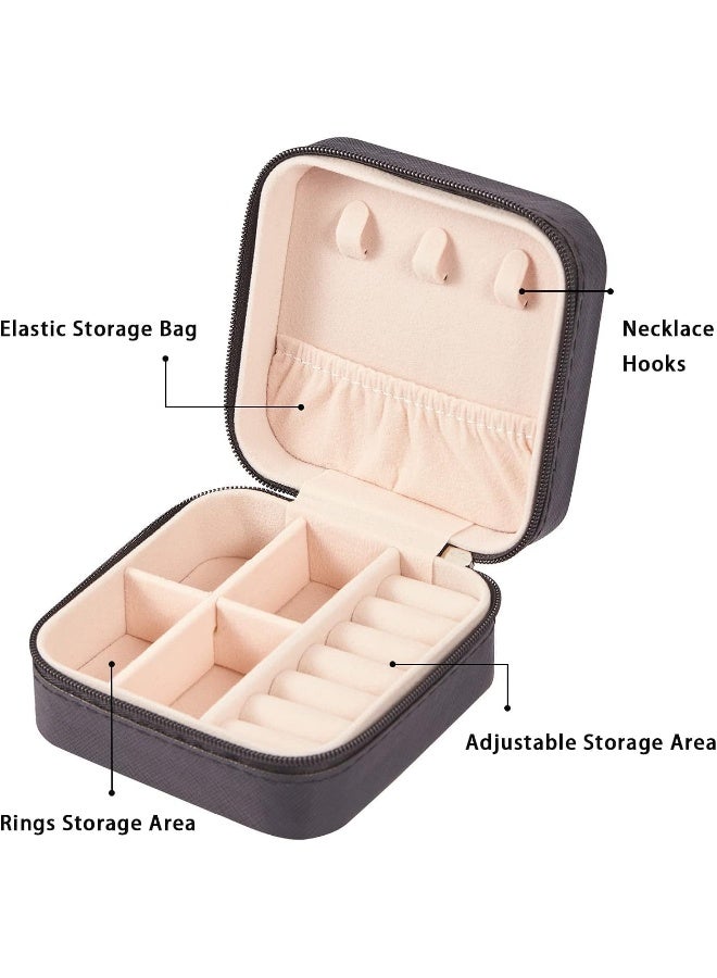 ECVV PU Leather Small Jewelry Box, Travel Portable Jewelry Case for Ring, Pendant, Earring, Necklace, Bracelet Organizer Storage Holder Boxes - Image 3
