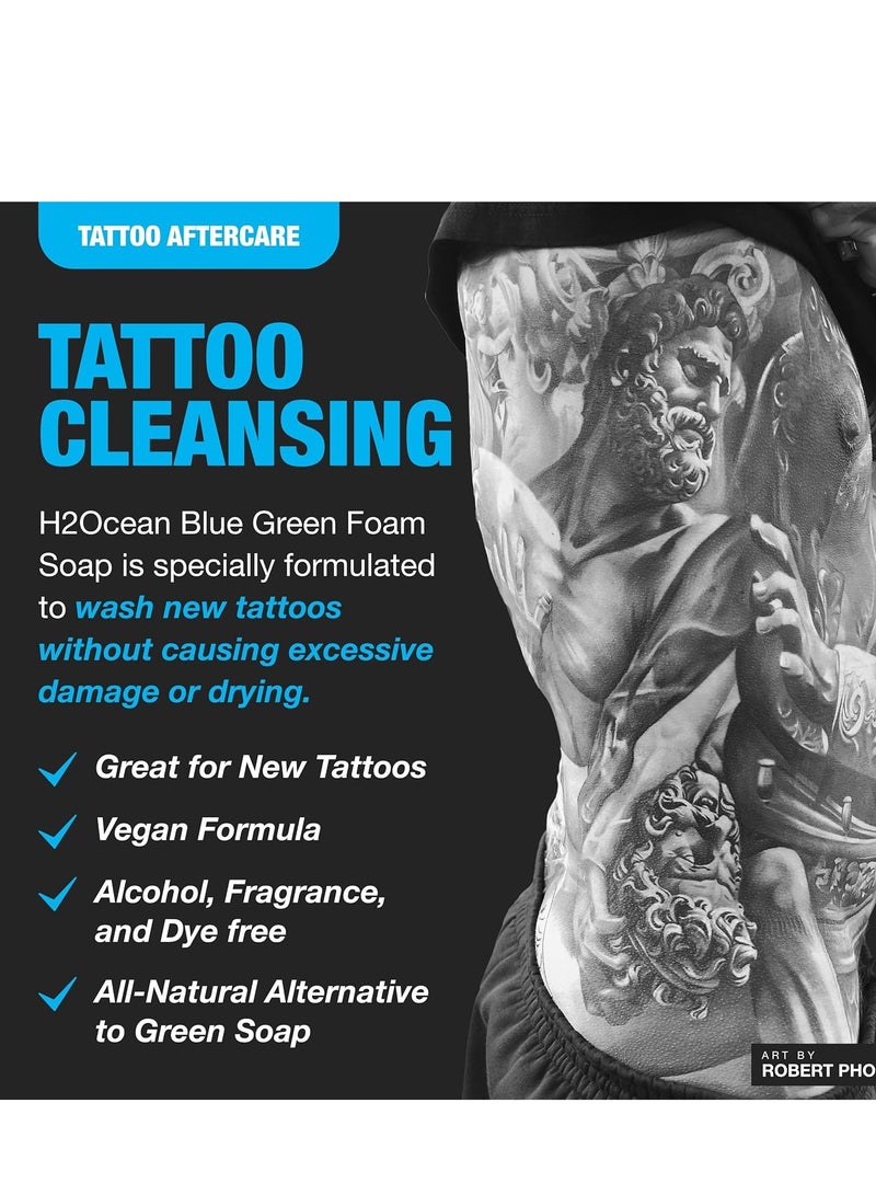 H2Ocean Tattoo Foam Antibacterial Soap for Tattoo Aftercare 1.7 fl oz - Image 2