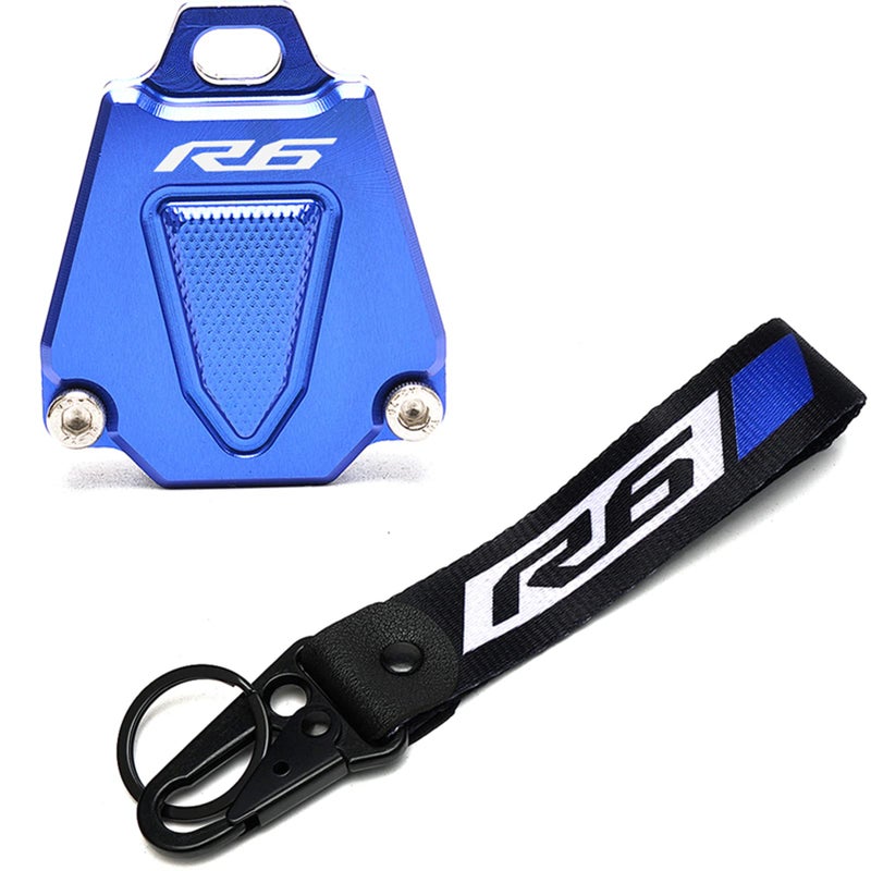 MOWOK For Yamaha YZFR6 YZF R6 Accessories Motorcycle Key Shell Cover Case Badge Keyring Blue - Image 3