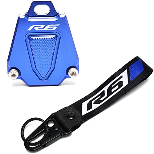 MOWOK For Yamaha YZFR6 YZF R6 Accessories Motorcycle Key Shell Cover Case Badge Keyring Blue - Image 1
