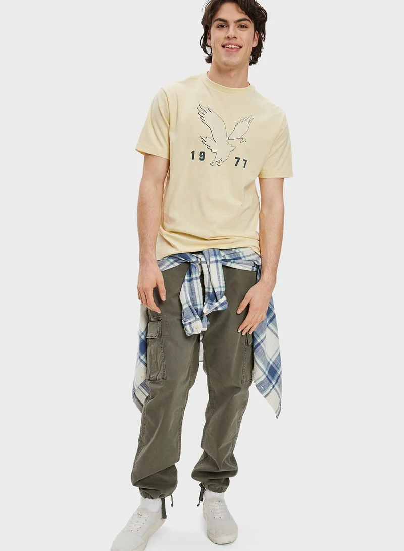 American Eagle Logo Graphic Crew Neck T-Shirt