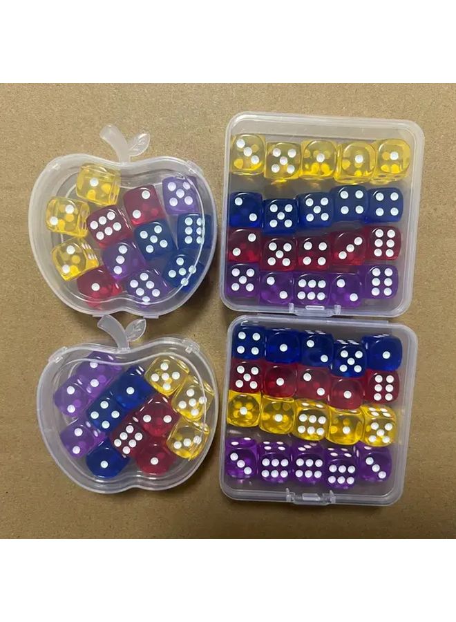 مجموعة صندوق تخزين التفاح من 12 قطعة نرد أكريليك مستدير لطاولة الألعاب للحفلات والهدايا - Image 3