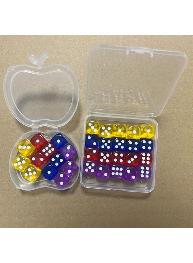 مجموعة صندوق تخزين التفاح من 12 قطعة نرد أكريليك مستدير لطاولة الألعاب للحفلات والهدايا - Image 2