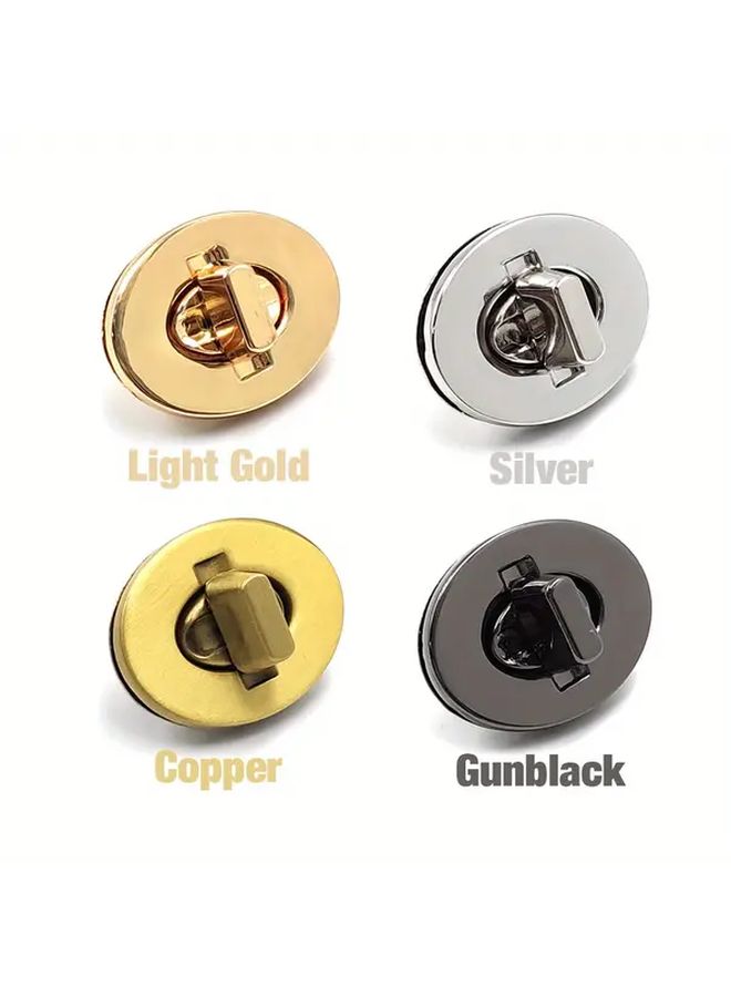 Light Golden 30x23.5mm Round Twist Lock Alloy Buckle for Bag Purse DIY - Image 3