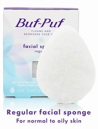 Buf-Puf Facial Sponge, Dermatologist Developed, Removes Deep Down Dirt & Makeup That Causes Breakouts and Blackheads, Reusable, Exfoliating, White, 12 Count - Image 2