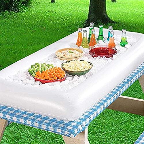 DBlosp Inflatable Serving Bars Ice Buffet Salad Serving Trays Food Drink Holder Cooler Containers Indoor Outdoor BBQ Picnic Pool Party Supplies Cooler Drain Plug，Ice Tray Food Drink Containers for Summer Par - Image 1