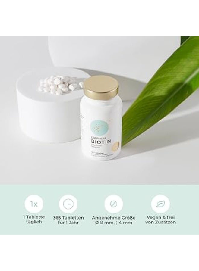 كوسفيرا بيوتين بجرعة عالية 10 ملغ (10,000 ميكروغرام) يدعم صحة الشعر والبشرة والأظافر 365 كبسولة - Image 3