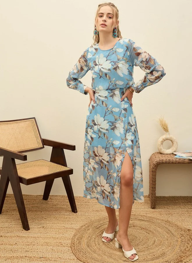 ساسافراس Floral Printed Midi Dress for Women