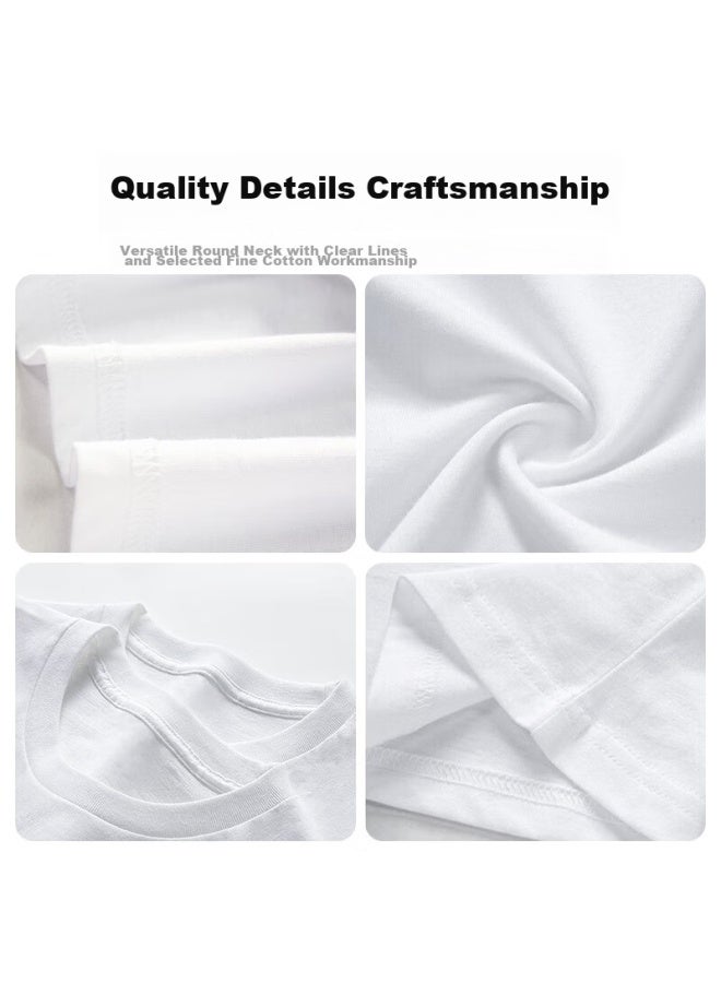 Nanjiren Long-sleeve T-shirt For Men, Undershirt, Solid Color, Inner Layer, Round Neck, Loose Fit, Pure Cotton, White, 3XL - Image 5