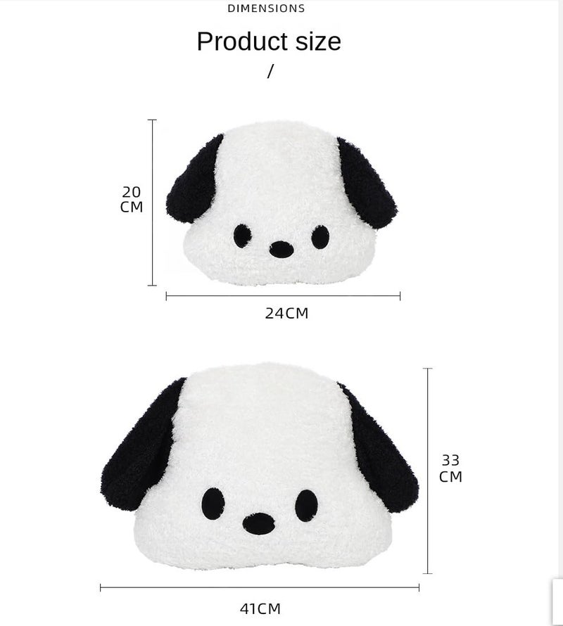WASTROYAL Cute Car Headrest & Lumbar Support Seat Cushion Adorable Black & White Dog Pattern, Comfortable & Durable Accessories Pillow, Set Includes 1Headrest &1 Lumbar Support - Image 1