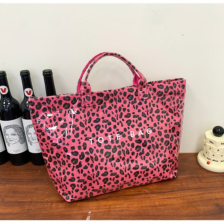 Large-Capacity Leopard Print Handbag Women'S Niche Design High-End Popular Versatile Tote Bag