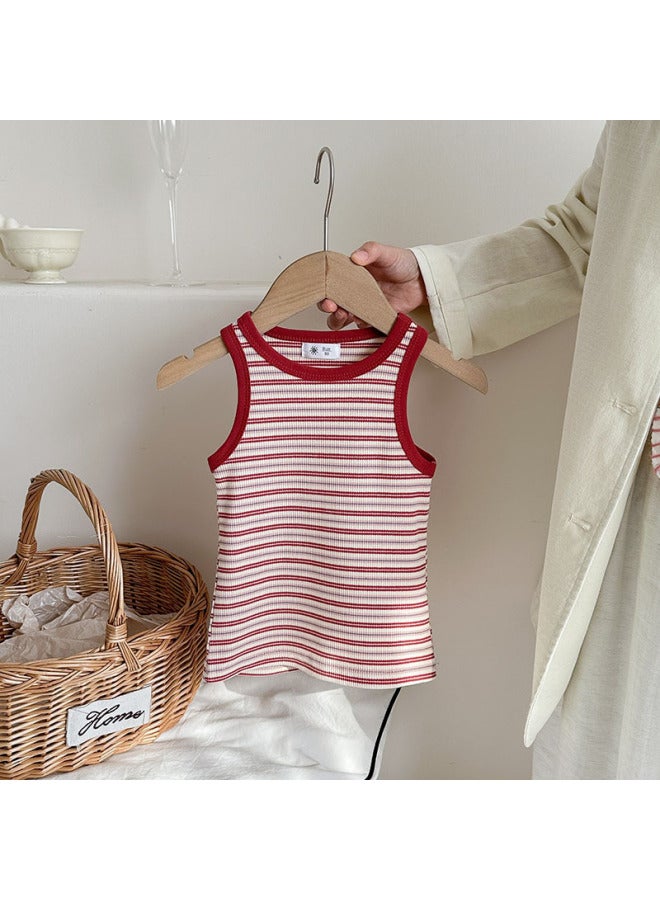Vintage Striped Camisole Women's Summer Inner Base Slim-fit Outer Sleeveless Top