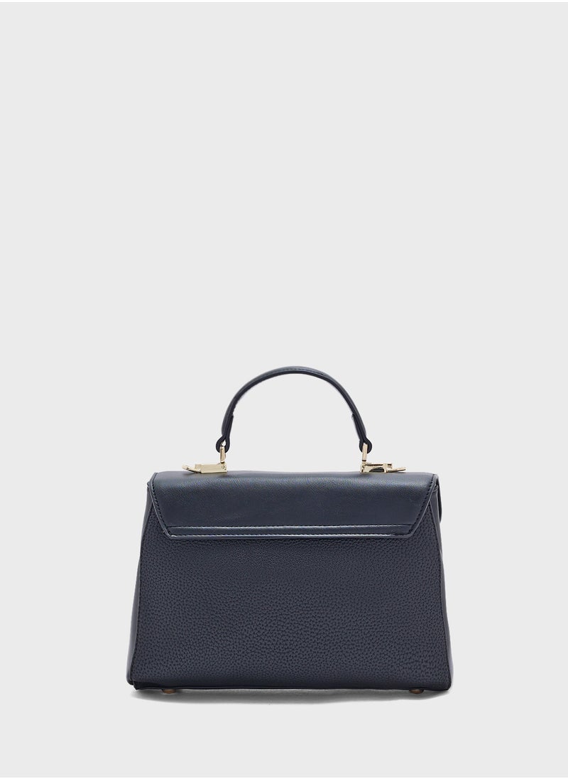 Khizana Canvas Satchel Bag With Horse Bit Buckle  - Image 2