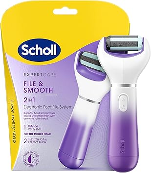 Scholl ExpertCare 2in1 File Smooth Dual Speed Pedi Electric Foot File for Hard Skin and Callus Removal Batteries Included - Image 1