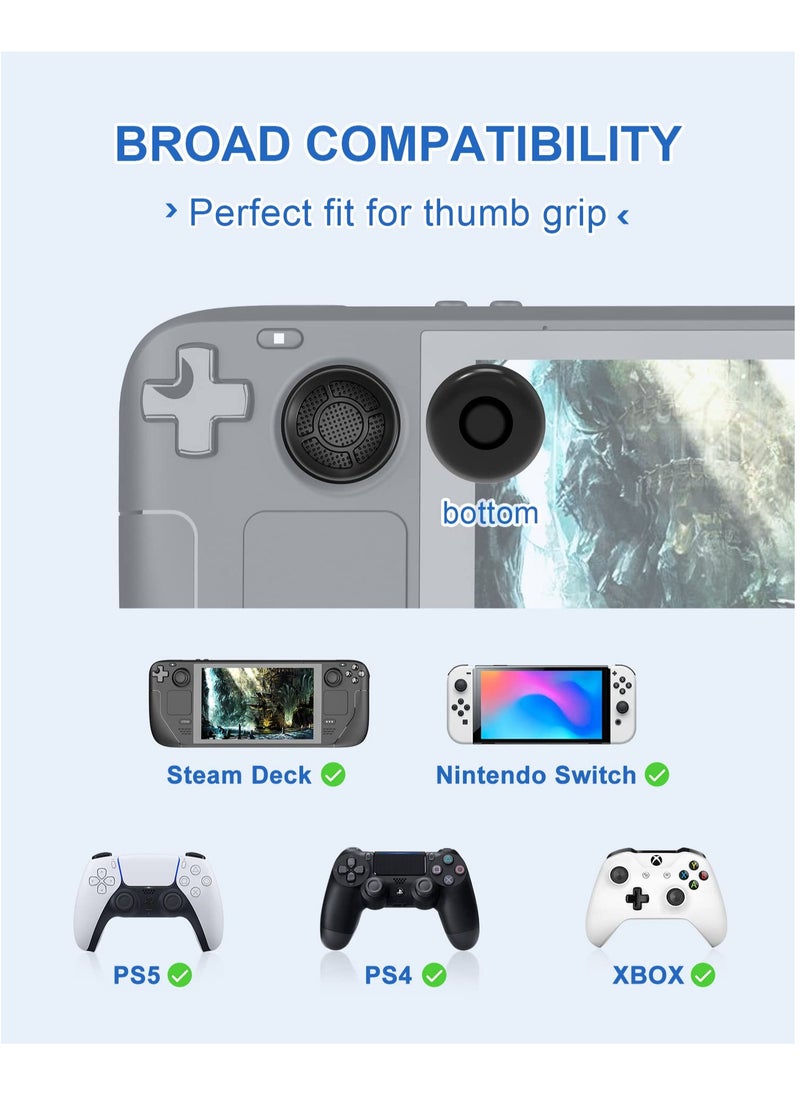 KASTWAVE - 6 PCS Thumb Grip Set Joystick Caps, 4 Pcs of Anti-Slip Extended Thumb Grips Covers for Steam Deck/Switch/PS5/PS4/Xbox, 2 Pcs of Thumb Grips Protector for Steam Deck - Image 1