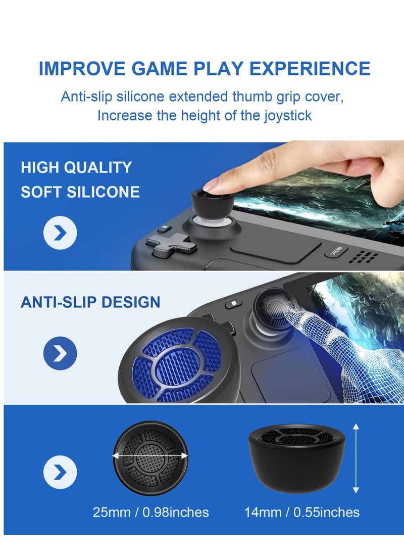 KASTWAVE - 6 PCS Thumb Grip Set Joystick Caps, 4 Pcs of Anti-Slip Extended Thumb Grips Covers for Steam Deck/Switch/PS5/PS4/Xbox, 2 Pcs of Thumb Grips Protector for Steam Deck - Image 1
