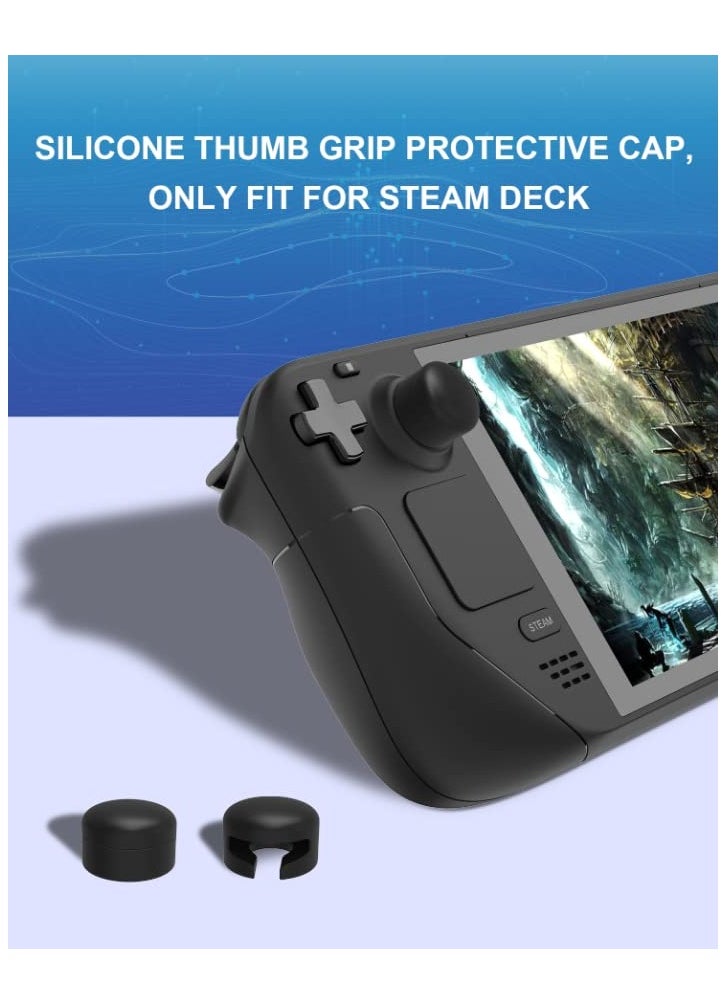 KASTWAVE - 6 PCS Thumb Grip Set Joystick Caps, 4 Pcs of Anti-Slip Extended Thumb Grips Covers for Steam Deck/Switch/PS5/PS4/Xbox, 2 Pcs of Thumb Grips Protector for Steam Deck - Image 1