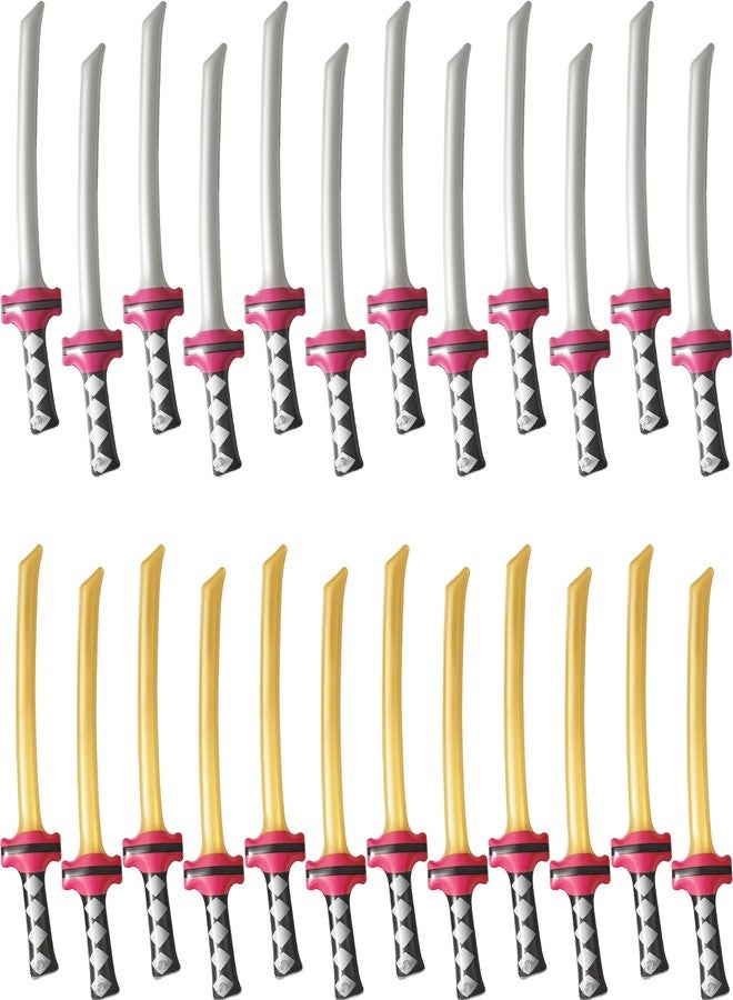 Cotiny 24 Pack Inflatable Ninja Swords Inflatable Sword Samurai Katana Blow Up Swords for Ninja Cosplay Swimming Pool Party Supplies Halloween Costume Accessories (Color Style 2) - Image 1