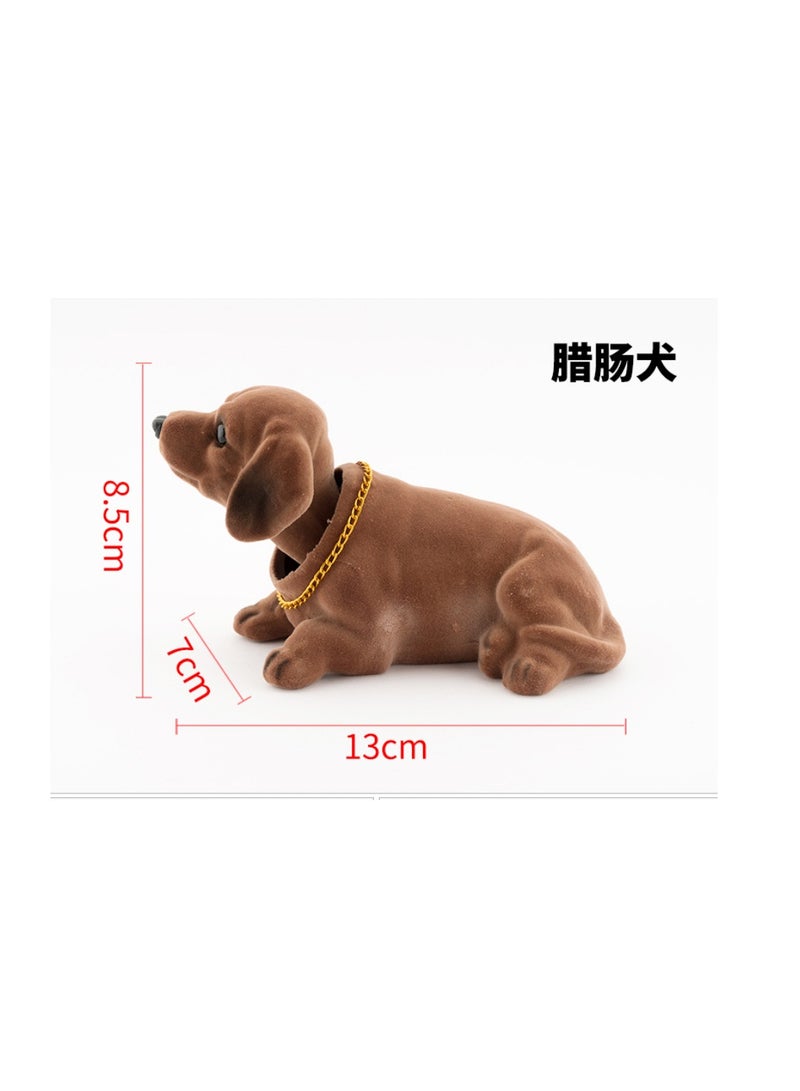 Bobble Head Dachshund,Car Decoration Nodding Dog Ornaments High Emulation Creative Dog Dashboard Crafts Dog Lover Gift for Car Vehicle Desk Tabletop Office Decor Baby Kids Toy (Dachshund) - Image 2