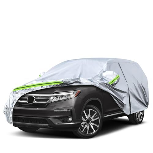 SPORTULI Waterproof Car Covers Replace for 2002-2025 Honda Pilot, 6 Layers All Weather Custom-fit Car Cover with Zipper Door & Windproof Bands for Snow Rain Dust Hail Protection - Image 1