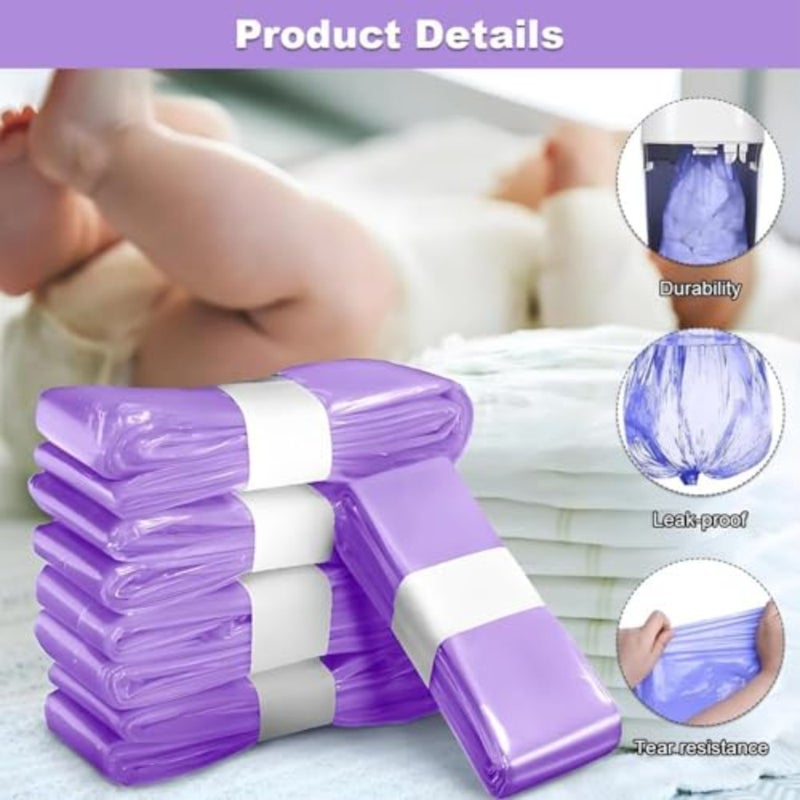 Nappy Bin Refill Bags, 8 Pack Diaper Bucket Refill Cassettes, Anti Odor Diaper Bin Pail Disposal Bags 4.5m Long Compatible with All Diaper Buckets - Image 4