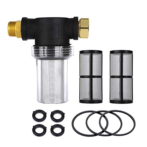 CREEXEON Garden Hose Filter for Pressure Washer Inlet Water, Inline Filter for Sediment, 40 Mesh Screen, Extra 2 Pieces100Mesh Screen Kit - Image 1