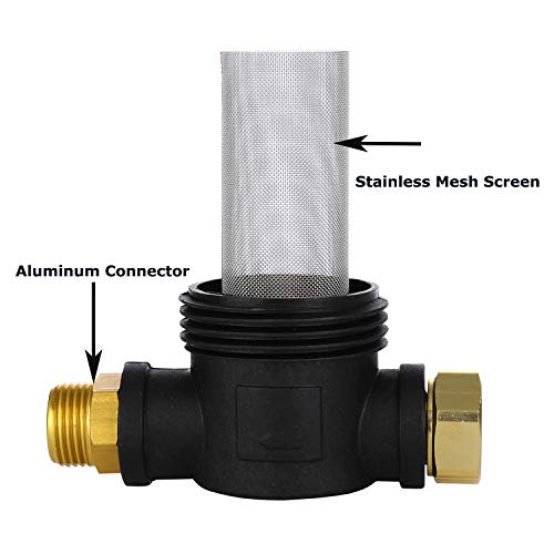 CREEXEON Garden Hose Filter for Pressure Washer Inlet Water, Inline Filter for Sediment, 40 Mesh Screen, Extra 2 Pieces100Mesh Screen Kit - Image 3