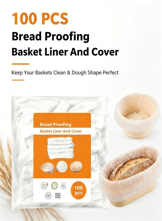100Pcs Disposable Non-Woven Banneton Liners Fit Multiple Round & Oval Bread Proofing Baskets For Sourdough Baking - Image 4