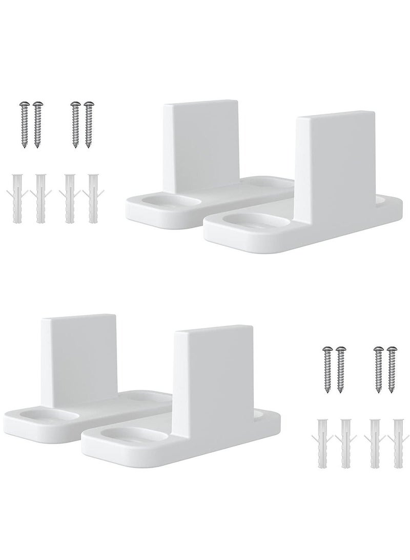 4 Pieces Sliding Barn Door Floor Guides White Sliding Door Guides Floor Mount Plastic T Shape Track Guide Pocket Door Guides Adjustable Barn Door Floor Guide Including Bypass and Pocket with Screws  - Image 1