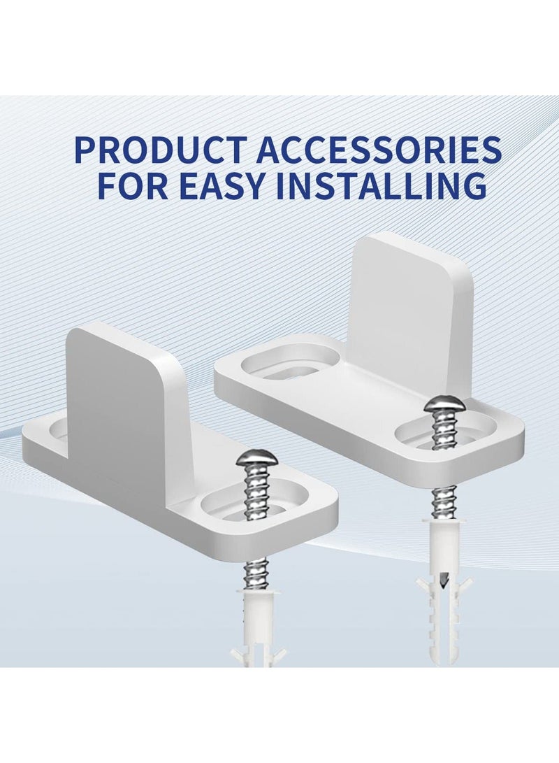 4 Pieces Sliding Barn Door Floor Guides White Sliding Door Guides Floor Mount Plastic T Shape Track Guide Pocket Door Guides Adjustable Barn Door Floor Guide Including Bypass and Pocket with Screws  - Image 5