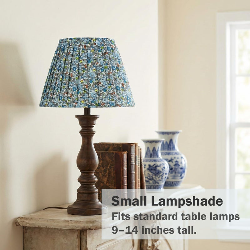 DOLOOTA Floral Pleated Small Lampshade for Table & Bedside Lamps â€“ 1 Pack, 5 x 9 x 6.2 inch, Spider Fitter, No Assembly Required, Blue Empire Lampshade for Cottage, Shabby Chic & French Country Decor - Image 2