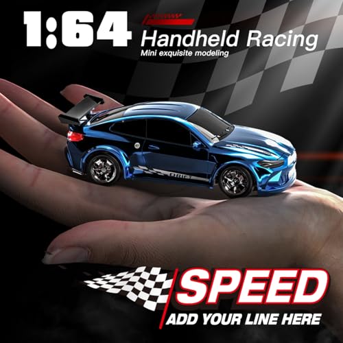 Hylukon 164 Scale Mini RC Drift Car 24GHz 4WD Full Proportional Model Vehicle with LED Lights Racing Sport Toy for Adults Teens Blue - Image 5