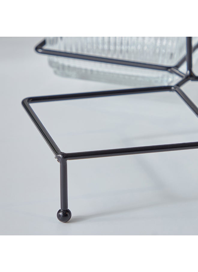 Home Box مجموعة وجبات خفيفة زجاجية عتيقة مكونة من 4 قطع 26.6x27.7x15.4 سم  - Image 4