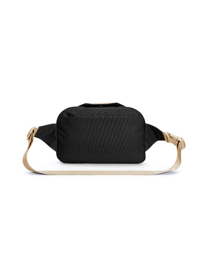 porodo Waist Bag with Spacious Storage Design, Waterproof fabric, Adjustable shoulder strap, Multiple internal pockets, Back zipper pocket, Anti-theft design - Black - Image 3