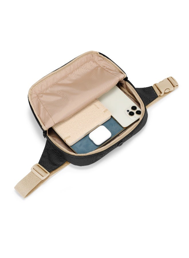porodo Waist Bag with Spacious Storage Design, Waterproof fabric, Adjustable shoulder strap, Multiple internal pockets, Back zipper pocket, Anti-theft design - Black - Image 5