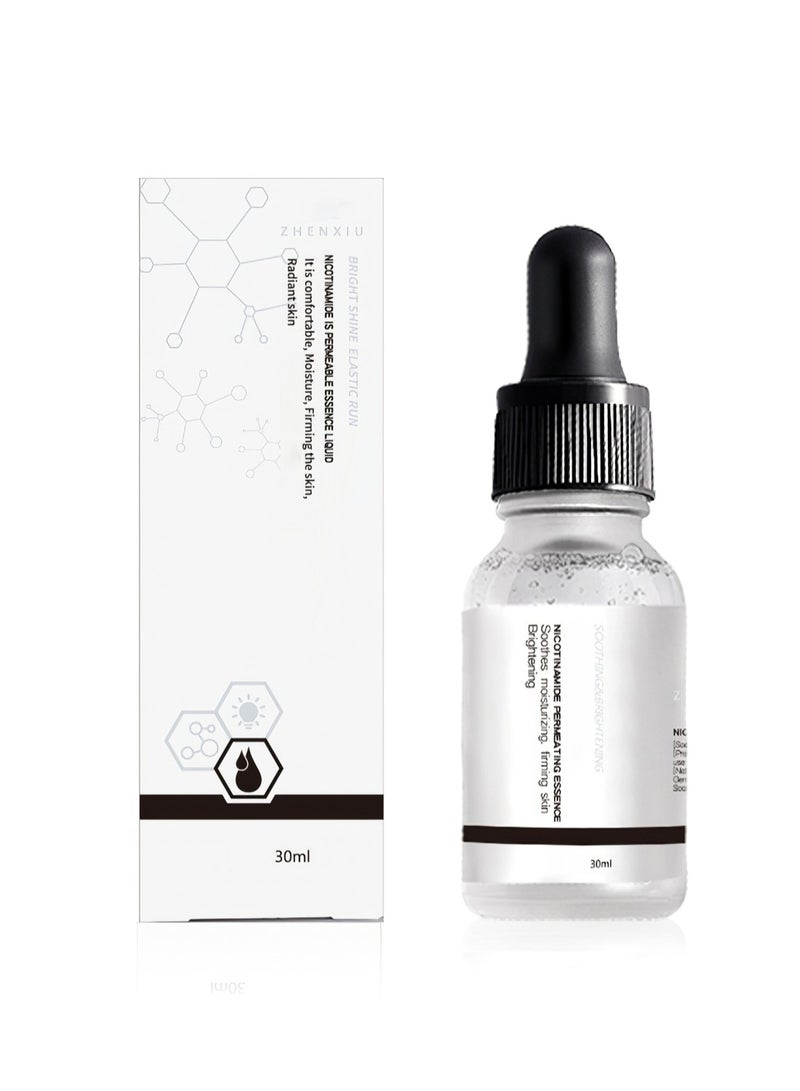 ZHENXIU Nicotinamide Permeating Essence, Brightening Moisturizing Smooth Delicate Facial Niacinamide Serum, Pore Minimizer Serum for Face and Pore Shrinker 30ml - Image 1