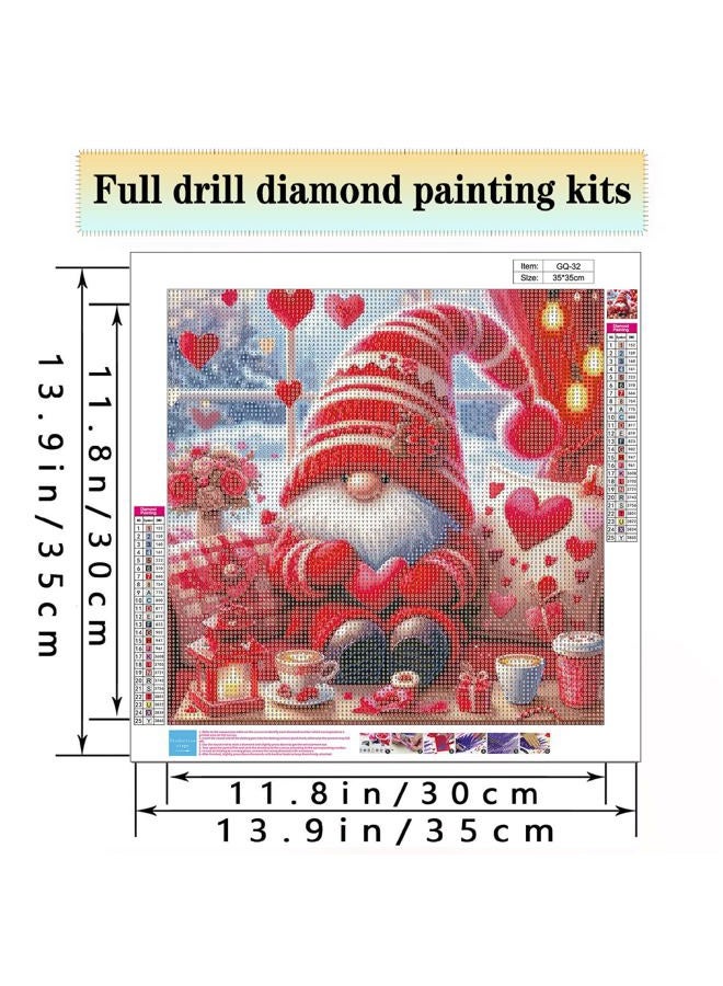 TaeYsck Valentine's Day Diamond Painting Kits for Adults Beginners,Gnome 5D DIY Diamond Art Kit Full Round Drill Diamond Dot Gem Art for Adults,Paint with Diamonds Pictures Adult Crafts Diamond Kit - Image 2