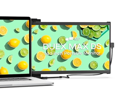 MP Mobile Pixels 2025 Duex Max DS 14.1'' FHD 1080p Laptop Screen Extender, USB Type-C/HDMI Ports, Portable Monitor for 14'' to 17 Inch Laptops, Compatible with macOS/Windows/Apple/Android/Switch(Black) - Image 1