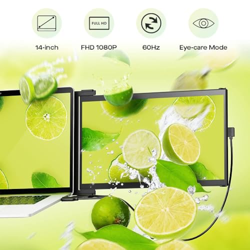 MP Mobile Pixels 2025 Duex Max DS 14.1'' FHD 1080p Laptop Screen Extender, USB Type-C/HDMI Ports, Portable Monitor for 14'' to 17 Inch Laptops, Compatible with macOS/Windows/Apple/Android/Switch(Black) - Image 5