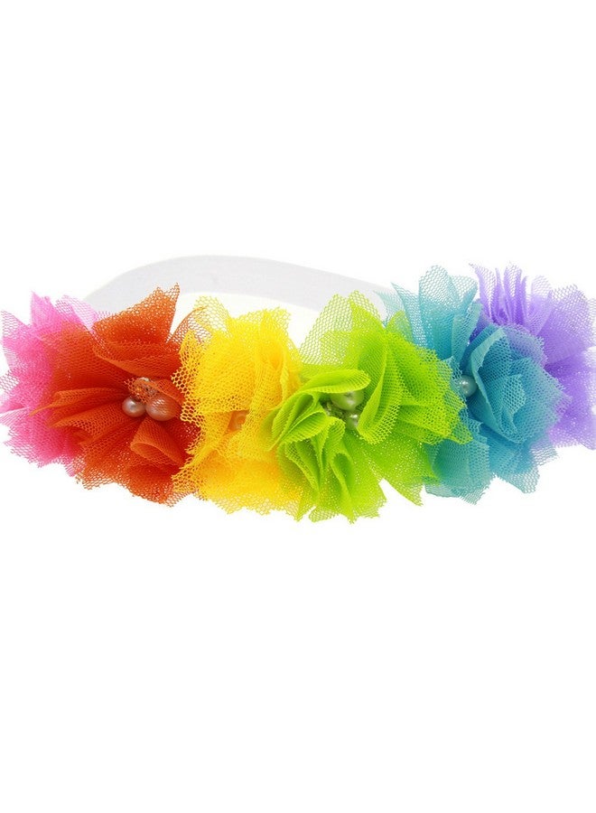 Patiky Baby Girls Rainbow Flower Headband Hair Band Accessories TS-FD03 (Tulle headband) - Image 1