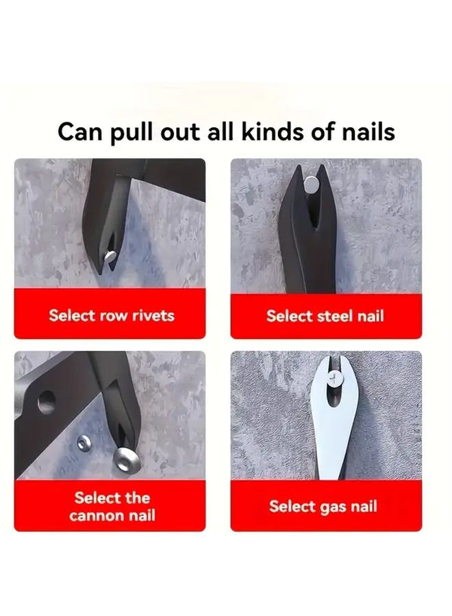 Double Head Nail Remover Round Pry Bar Multi Functional Heavy Duty Manual Tool - Image 2