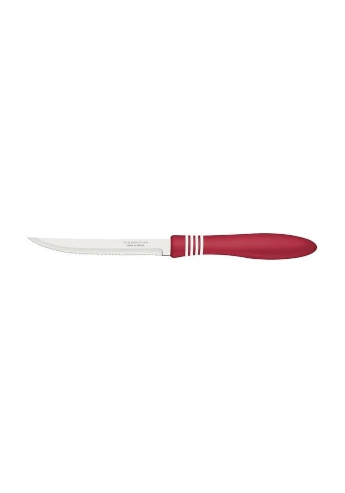 Tramontina 5" Steak Knife with Stainless Steel Blade and Red Polypropylene Handle