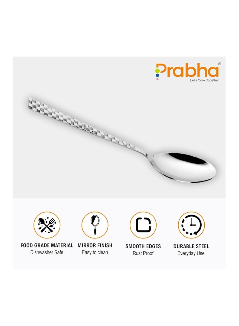 Prabha Stainless Steel Chess Tea Spoon Set of 24 Pcs (Silver), Best for Home & Kitchen, Including 24 Tea Spoon, Hard Material, Stain Proof, Easy to Use, Dishwasher Safe - Image 3