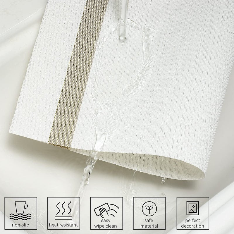 Leeonz Placemats for Dining Table Set of 6 PVC Placemats Table Placemats Placemats for Dining Table Washable NonSlip Color Code31CWhite - Image 5