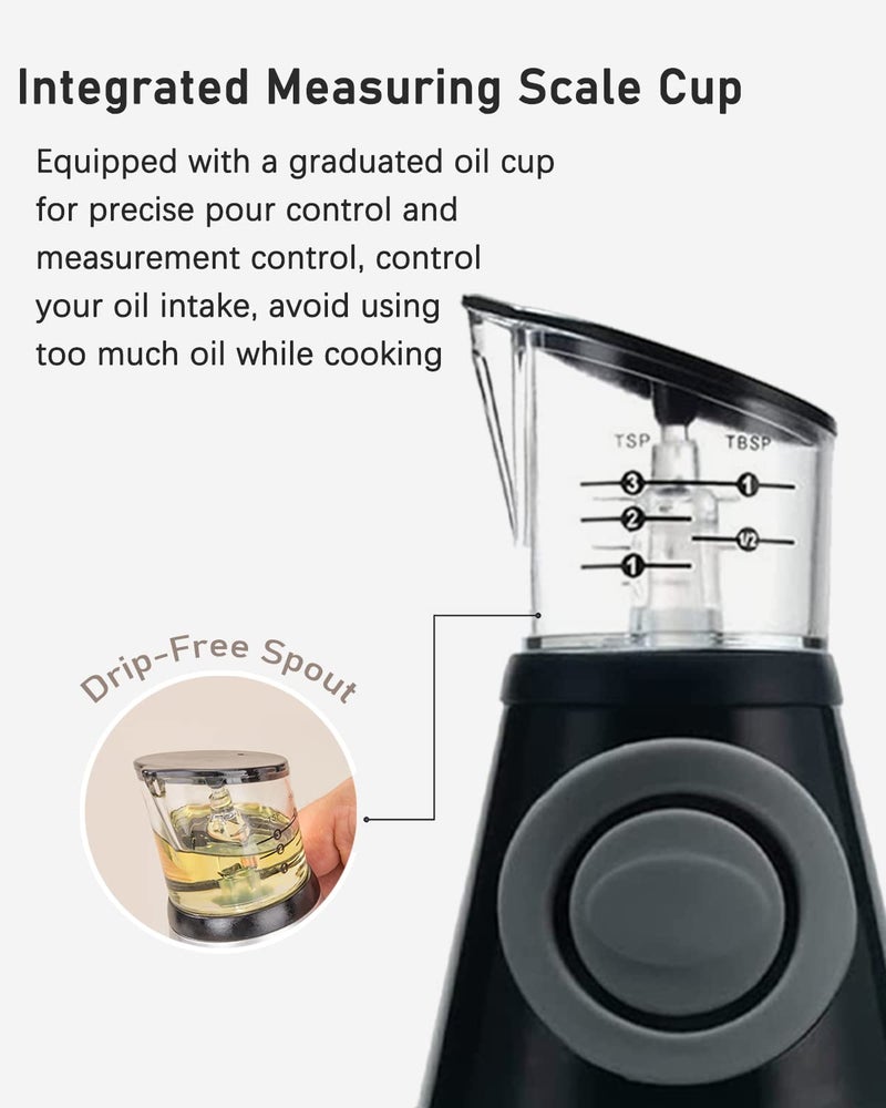 KITLAB Oil Dispenser Bottle, 8.5oz Olive Oil Dispenser Oil Sprayer, Clear Glass Refillable Oil and Vinegar Dispenser Bottle with Measuring Scale Pump for Kitchen, Cooking, Salads, Baking Frying - Image 4