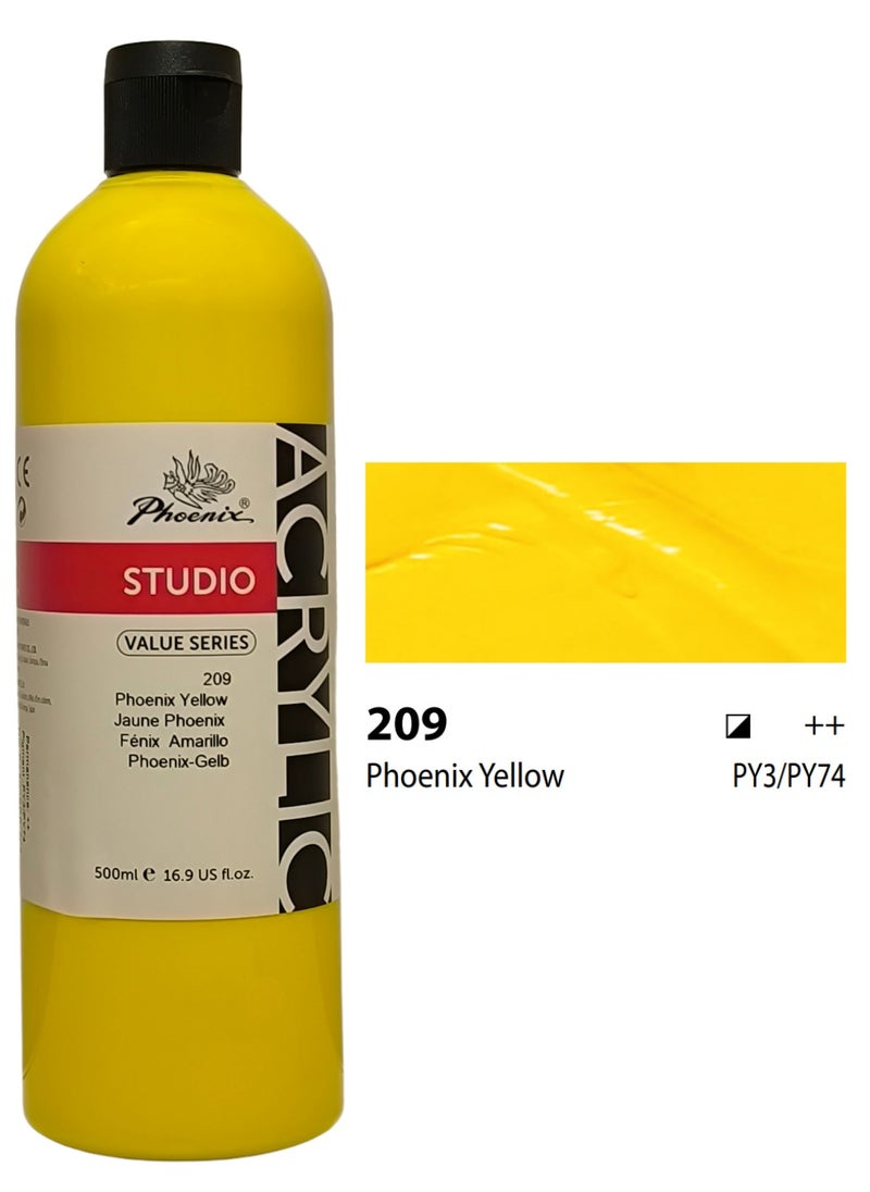 Phoenix Acrylic color (Phoenix Yellow 209) size 500 ml 