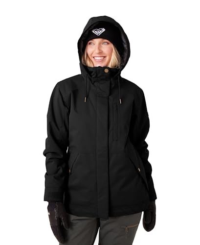 Roxy Women's Billie Jacket – 10K Waterproof Snow Jacket, Tailored Fit, PFAS-Free, Insulated, Black, X-Large - Image 1