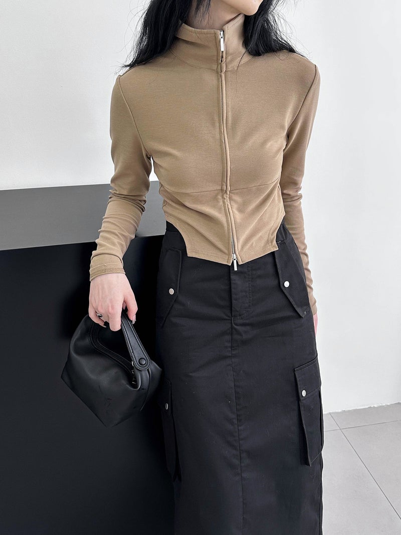 Ju Zhi【Outfits That Make You Fall In Love At First Sight】2025 Autumn Korean-Style Slim-Fit Sweet And Cool Spicy Girl Style 8659 - Image 1