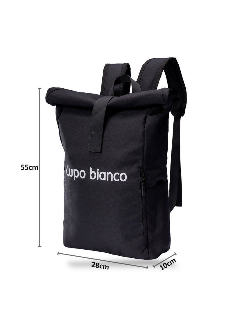 Lupo bianco Roll-Top Backpack - Black - Image 2